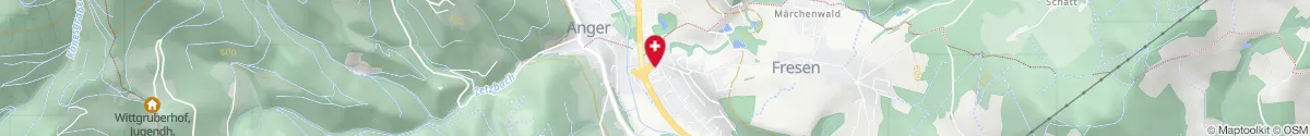 Kartendarstellung des Standorts für Andreas Apotheke Anger in 8184 Anger